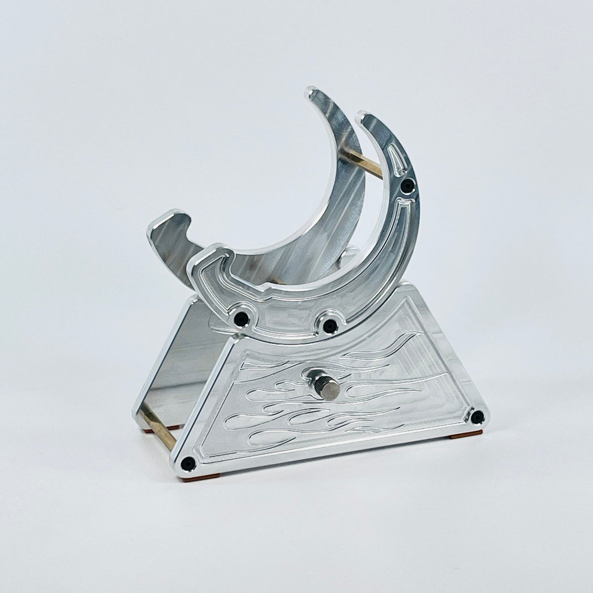 CNC Metal Phone Stand | Hot Rod Flames Design | Car Enthusiast Gift | Made in USA