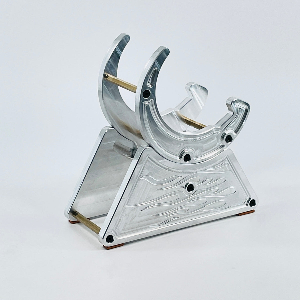 CNC Metal Phone Stand | Hot Rod Flames Design | Car Enthusiast Gift | Made in USA