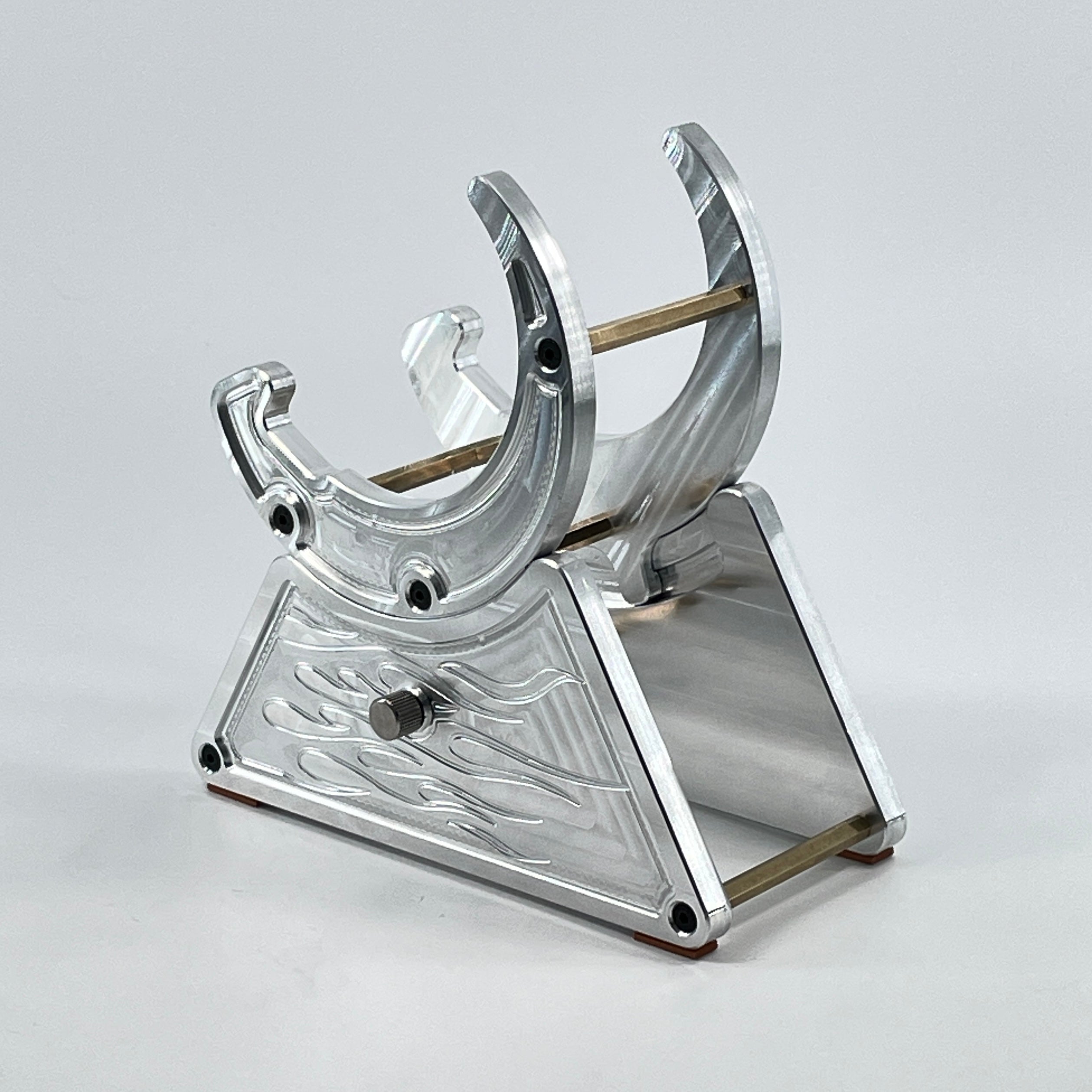 CNC Metal Phone Stand | Hot Rod Flames Design | Car Enthusiast Gift | Made in USA