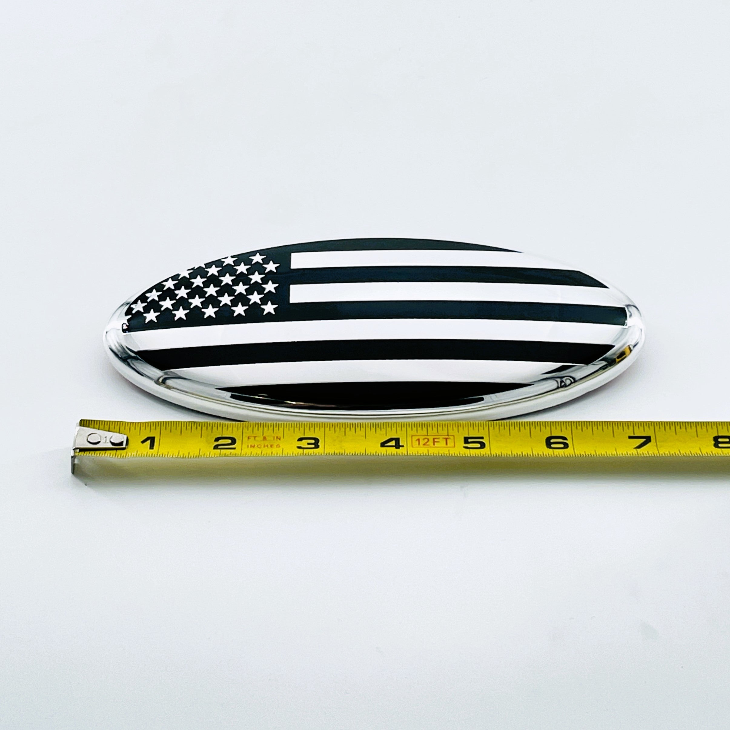 Chrome American Flag Emblem - 7-Zoll-Auto oder LKW-Abzeichen, Patriotic Decal '