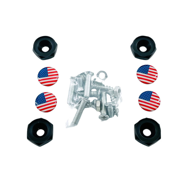 American Patriotic Flag License Plate Installation Kit - Einfache Montage