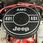 Benutzerdefinierte Gravur Luftreiniger Lid 14' Round Fits Jeep CJ AMC 401 V8 Motor