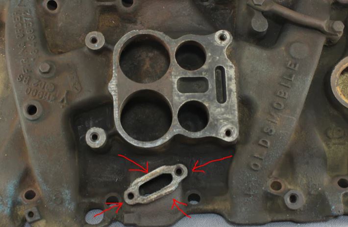 Choke Tube Block Off Platte CNC Aluminium passt zu Olds Small Block 260-403 M1007