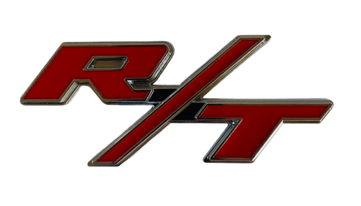 Red & Chrome Metal Custom R / T Auto Emblem Badge 4 'x 2' - Stilvolles Auto Decal Zubehör