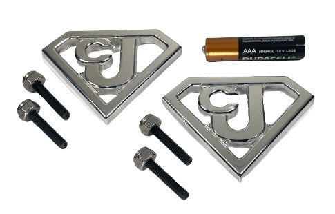 Metall Emblem Auto Fender Badge Set Poliert Billet CNC Aluminium Fits Jeep