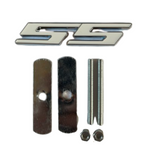 Weiß auf Chrome SS Auto Emblem Grill Badge 3.75 'x 0.75' - Stilvolles Auto Decal Zubehör