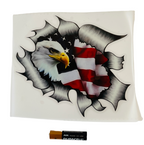 5' x 5' Stick-On Auto Decal mit Eagle und American Flag - Patriotisches Auto-Zubehör