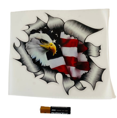 5' x 5' Stick-On Auto Decal mit Eagle und American Flag - Patriotisches Auto-Zubehör