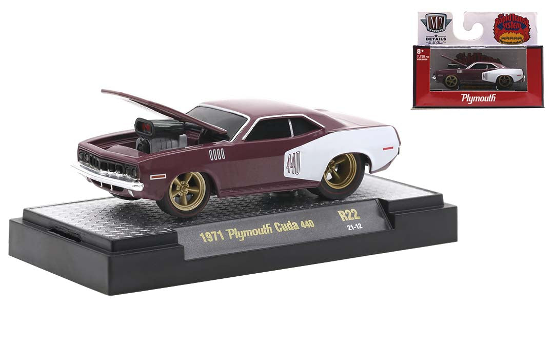 M2 Machines 1 64 Diecast Cars 1971 Plymouth Cuda 440 Ground Pounders R22