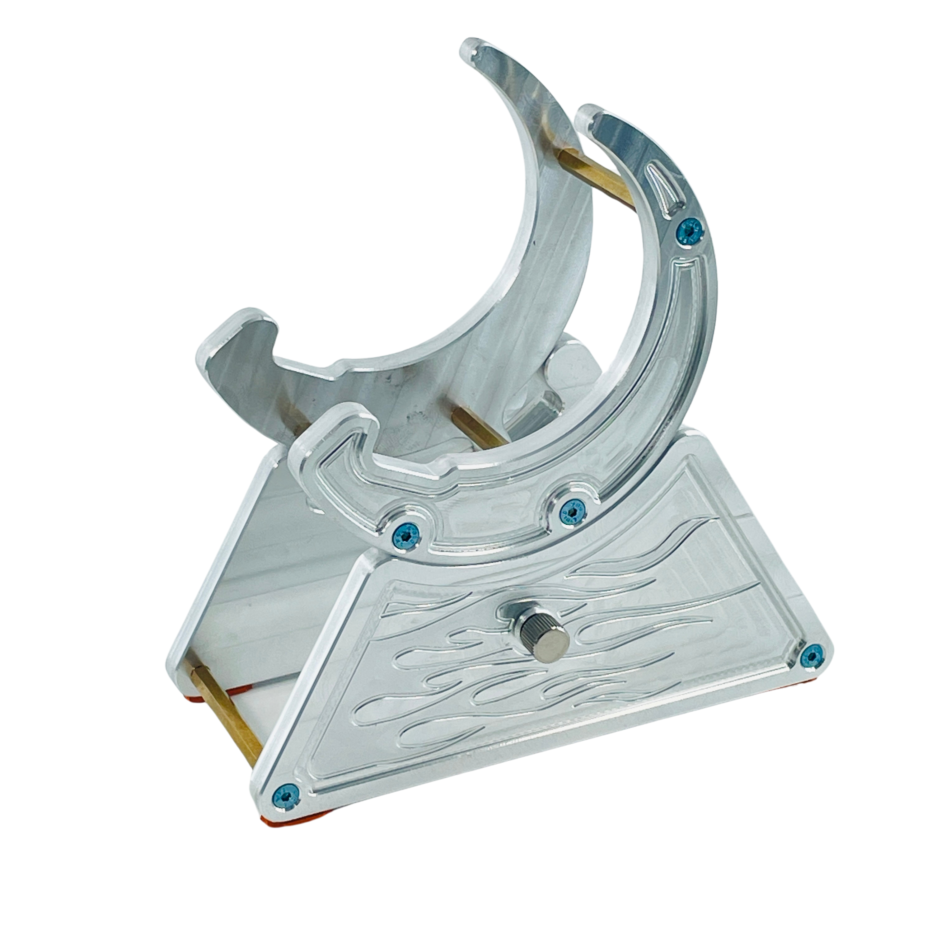 CNC Metal Phone Stand | Hot Rod Flames Design | Car Enthusiast Gift | Made in USA